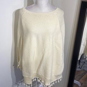 April Marin Cotton Sweater Fringed.